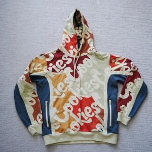 Cookies SF Mens Multi Color All Over Print Logo Pullover Hoodie Sweatshirt M